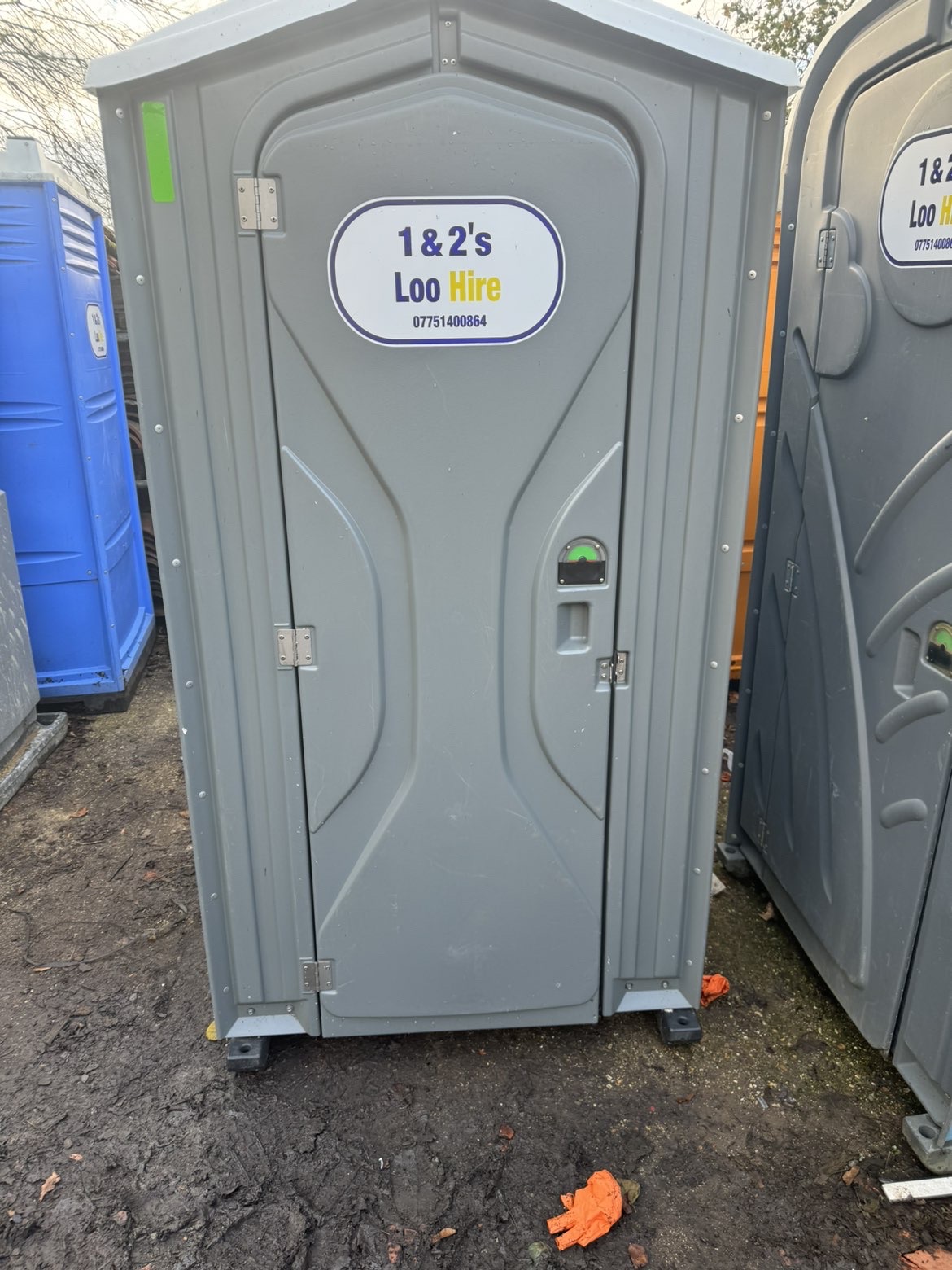 Portable toilet for hire in Berkshire — 1 & 2's Loo Hire branded unit